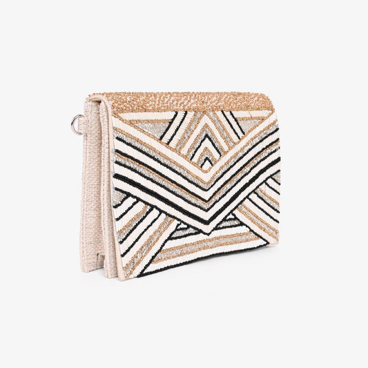 Golden Glam Beaded Clutch - Simply Clutched