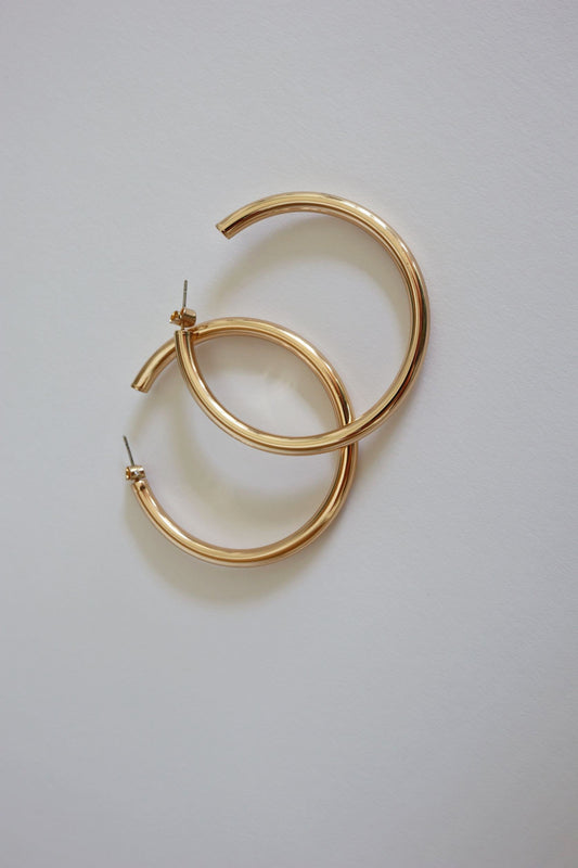 Thick Open Hoop Earrings- Simply Clutched