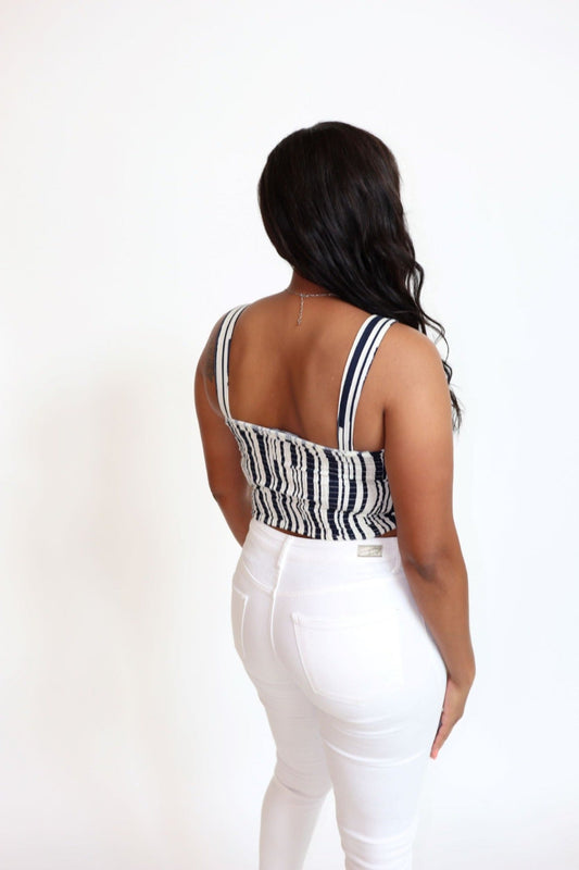 Lucky Stripes Twist Crop Top - Simply Clutched