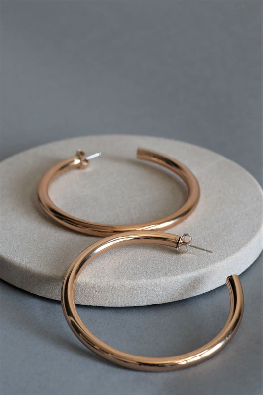 Thick Open Hoop Earrings- Simply Clutched